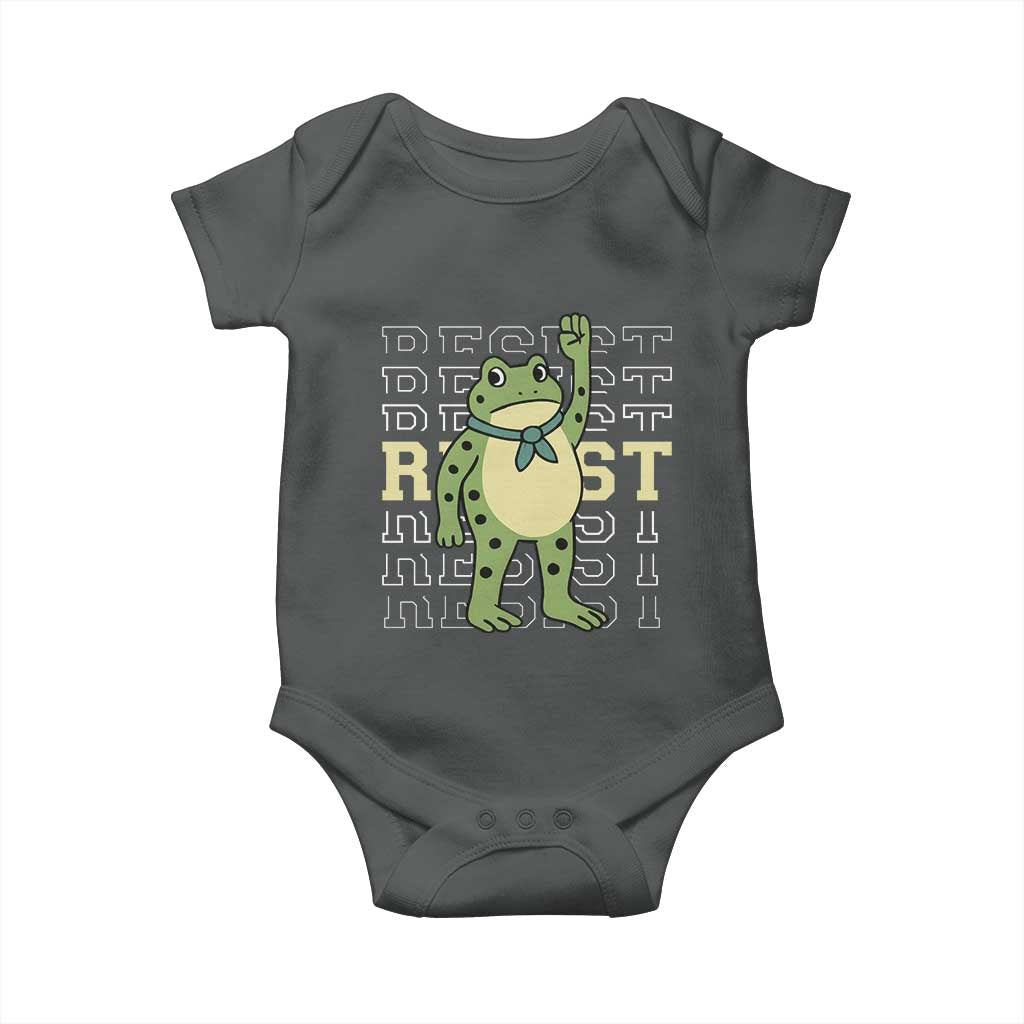 Resist Raised Fist Frog Baby Onesie Portland Protest Freedom Fighter - Wonder Print Shop