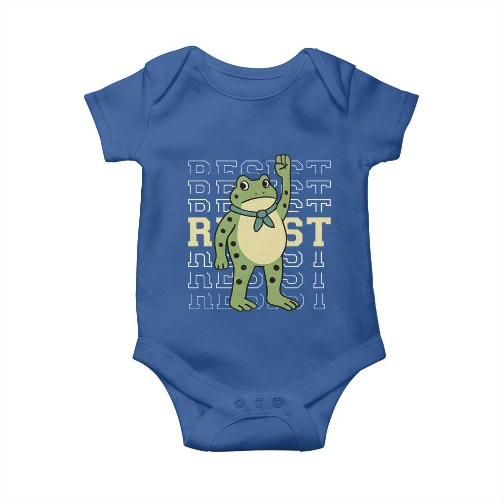Resist Raised Fist Frog Baby Onesie Portland Protest Freedom Fighter - Wonder Print Shop