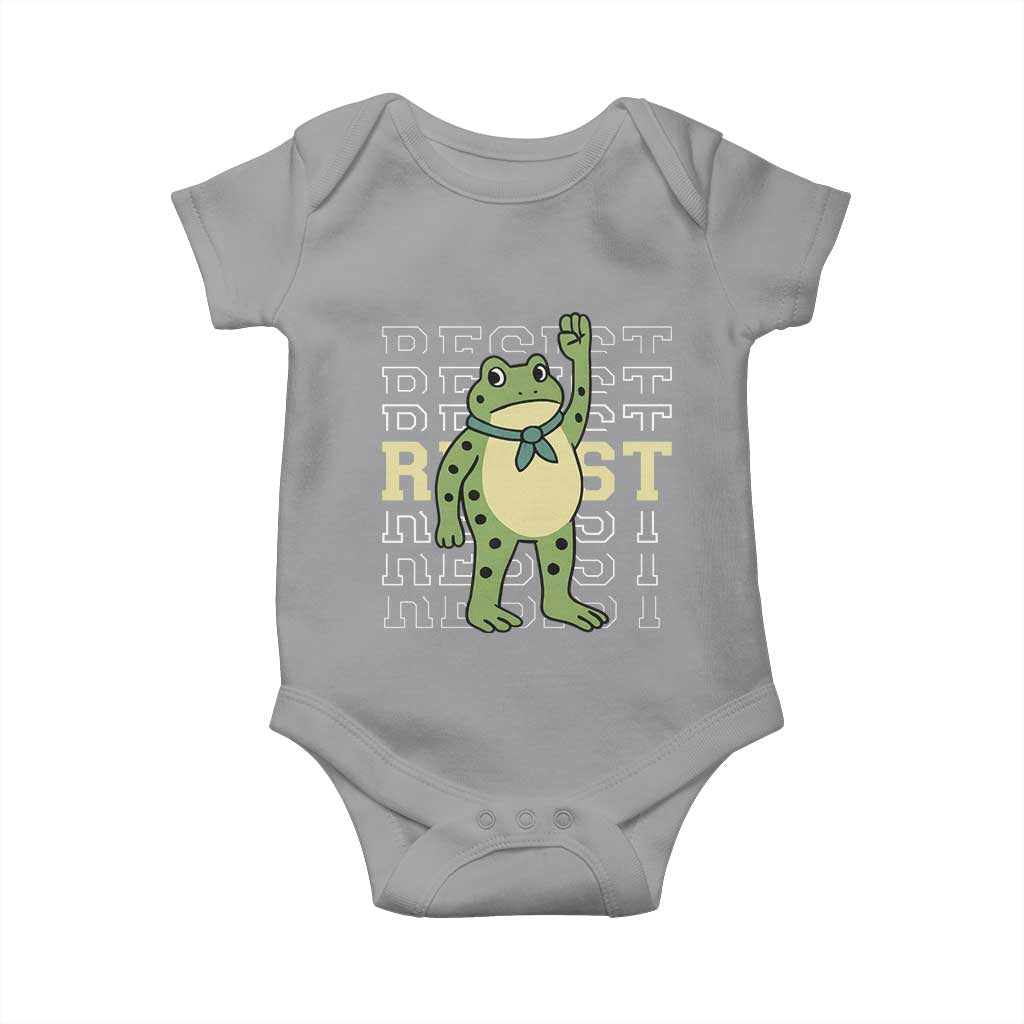 Resist Raised Fist Frog Baby Onesie Portland Protest Freedom Fighter - Wonder Print Shop