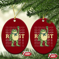Resist Raised Fist Frog Ceramic Ornament Portland Protest Freedom Fighter - Wonder Print Shop