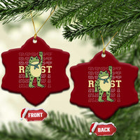 Resist Raised Fist Frog Ceramic Ornament Portland Protest Freedom Fighter - Wonder Print Shop