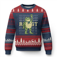 Resist Raised Fist Frog Ugly Christmas Sweater Portland Protest Freedom Fighter - Wonder Print Shop