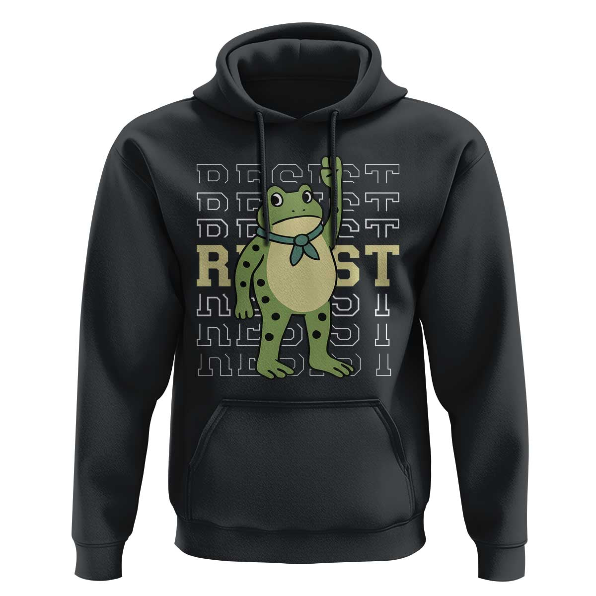 Resist Raised Fist Frog Hoodie Portland Protest Freedom Fighter - Wonder Print Shop