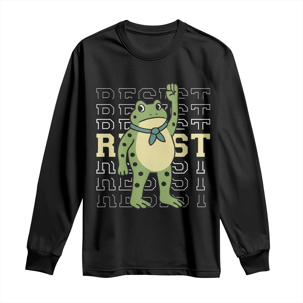Resist Raised Fist Frog Long Sleeve Shirt Portland Protest Freedom Fighter - Wonder Print Shop
