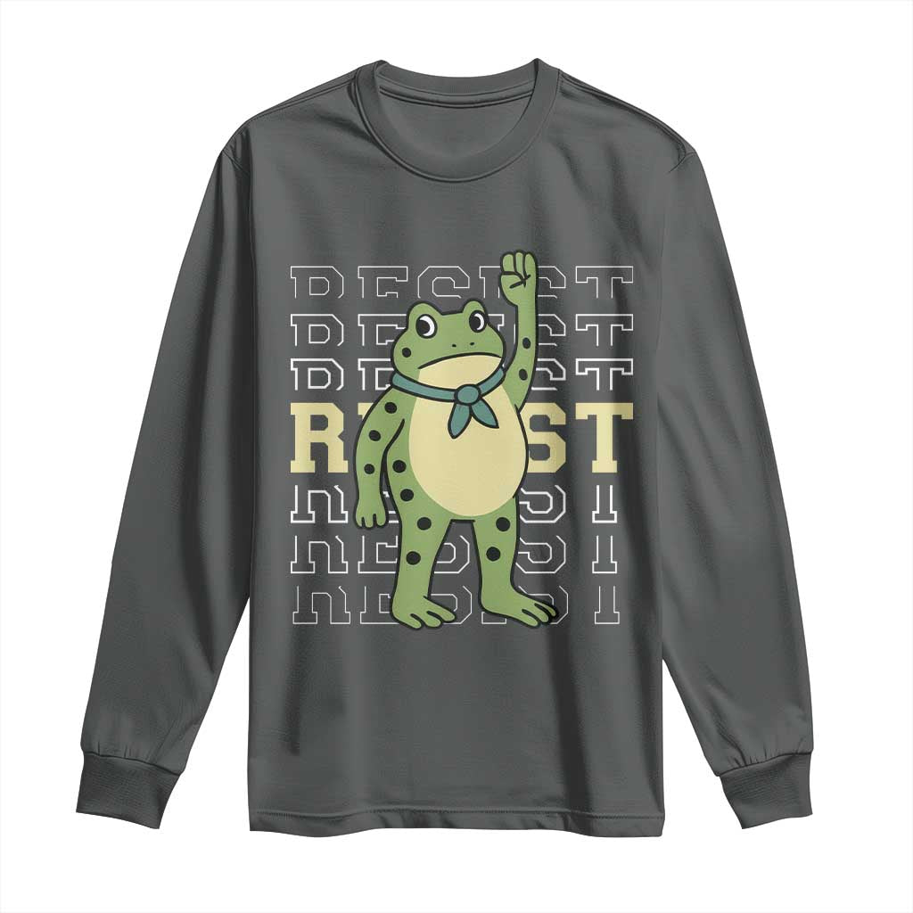 Resist Raised Fist Frog Long Sleeve Shirt Portland Protest Freedom Fighter - Wonder Print Shop