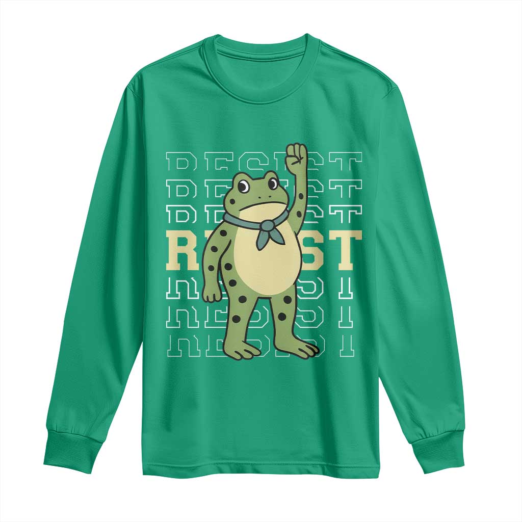Resist Raised Fist Frog Long Sleeve Shirt Portland Protest Freedom Fighter - Wonder Print Shop