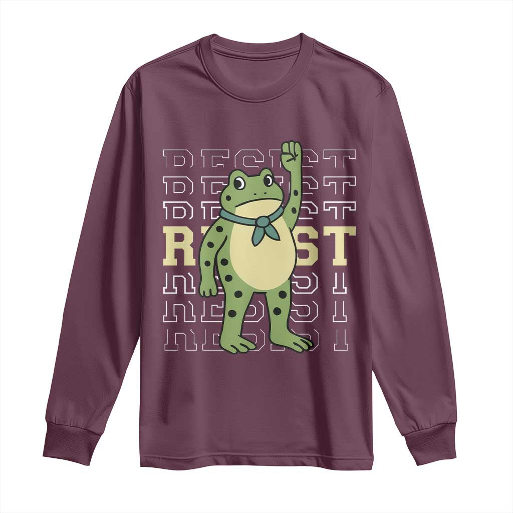 Resist Raised Fist Frog Long Sleeve Shirt Portland Protest Freedom Fighter - Wonder Print Shop