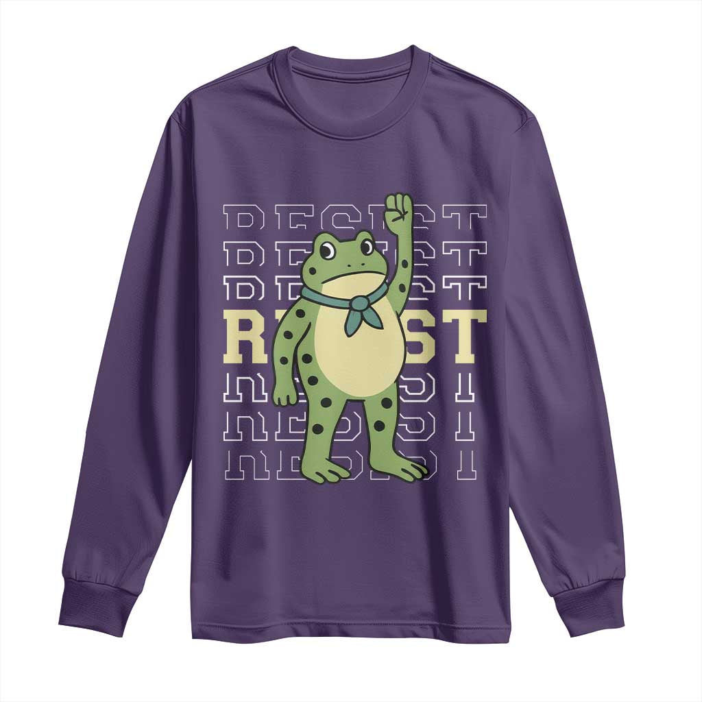 Resist Raised Fist Frog Long Sleeve Shirt Portland Protest Freedom Fighter - Wonder Print Shop