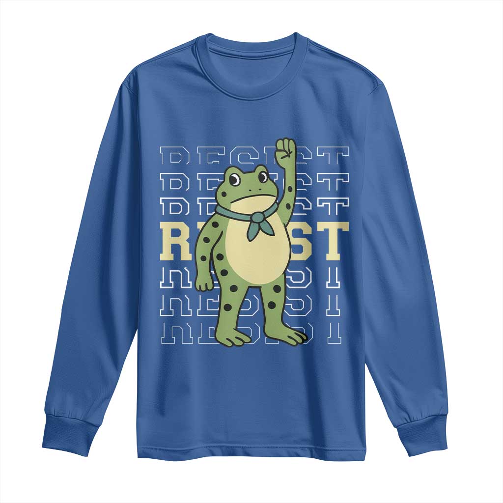 Resist Raised Fist Frog Long Sleeve Shirt Portland Protest Freedom Fighter - Wonder Print Shop
