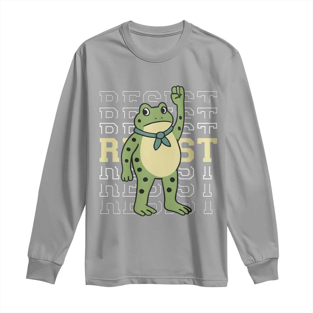 Resist Raised Fist Frog Long Sleeve Shirt Portland Protest Freedom Fighter - Wonder Print Shop