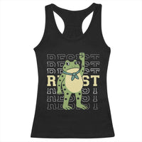 Resist Raised Fist Frog Racerback Tank Top Portland Protest Freedom Fighter - Wonder Print Shop