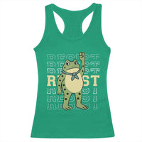 Resist Raised Fist Frog Racerback Tank Top Portland Protest Freedom Fighter - Wonder Print Shop