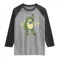Resist Raised Fist Frog Raglan Shirt Portland Protest Freedom Fighter - Wonder Print Shop