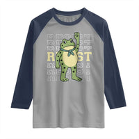 Resist Raised Fist Frog Raglan Shirt Portland Protest Freedom Fighter - Wonder Print Shop