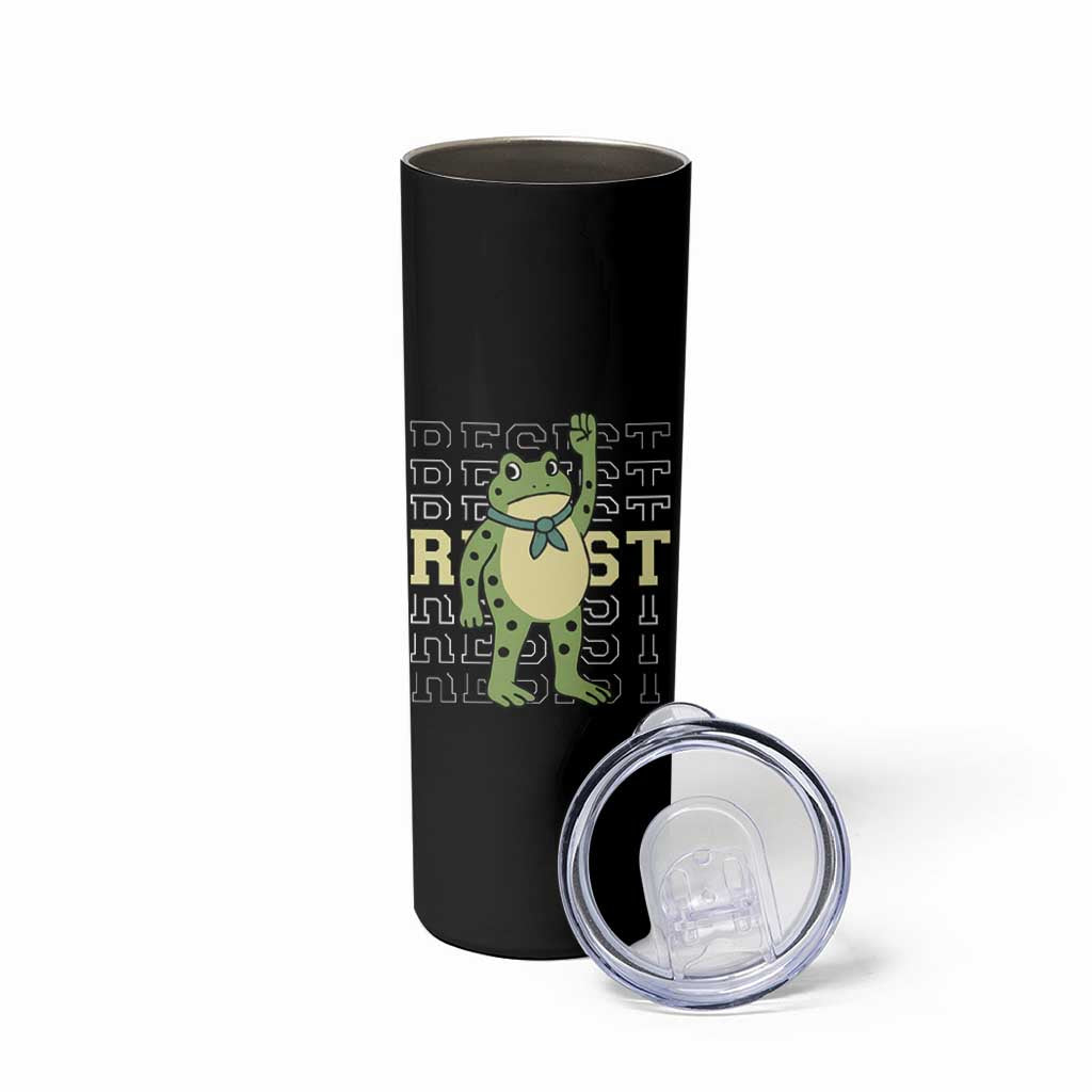 Resist Raised Fist Frog Skinny Tumbler Portland Protest Freedom Fighter - Wonder Print Shop