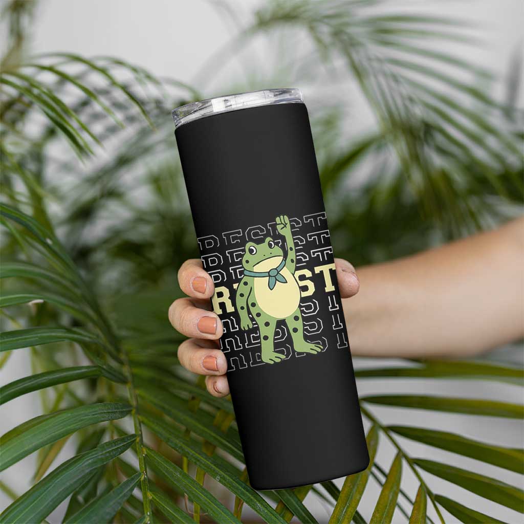 Resist Raised Fist Frog Skinny Tumbler Portland Protest Freedom Fighter - Wonder Print Shop