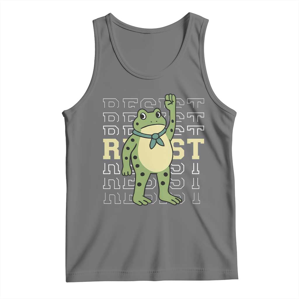 Resist Raised Fist Frog Tank Top Portland Protest Freedom Fighter - Wonder Print Shop