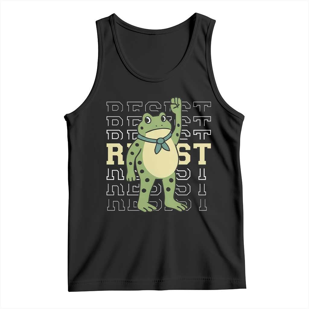 Resist Raised Fist Frog Tank Top Portland Protest Freedom Fighter - Wonder Print Shop