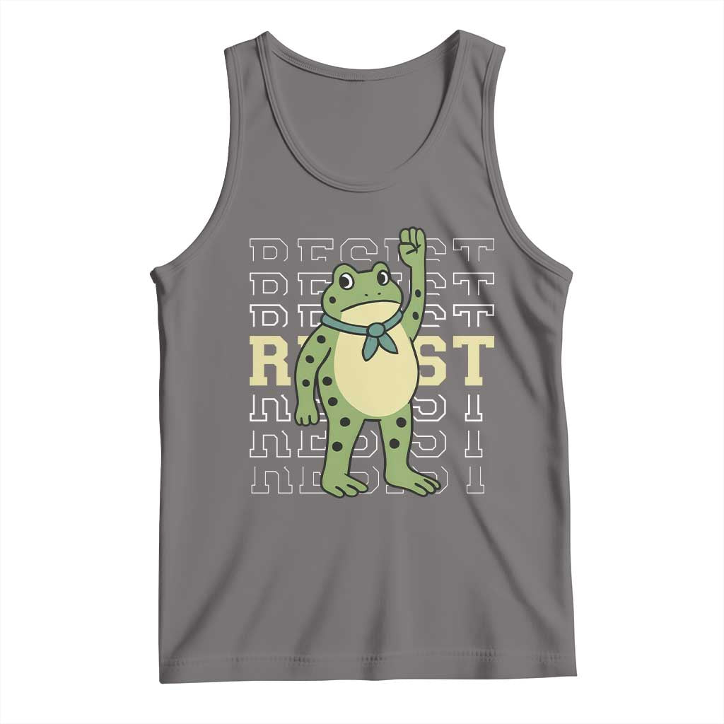 Resist Raised Fist Frog Tank Top Portland Protest Freedom Fighter - Wonder Print Shop