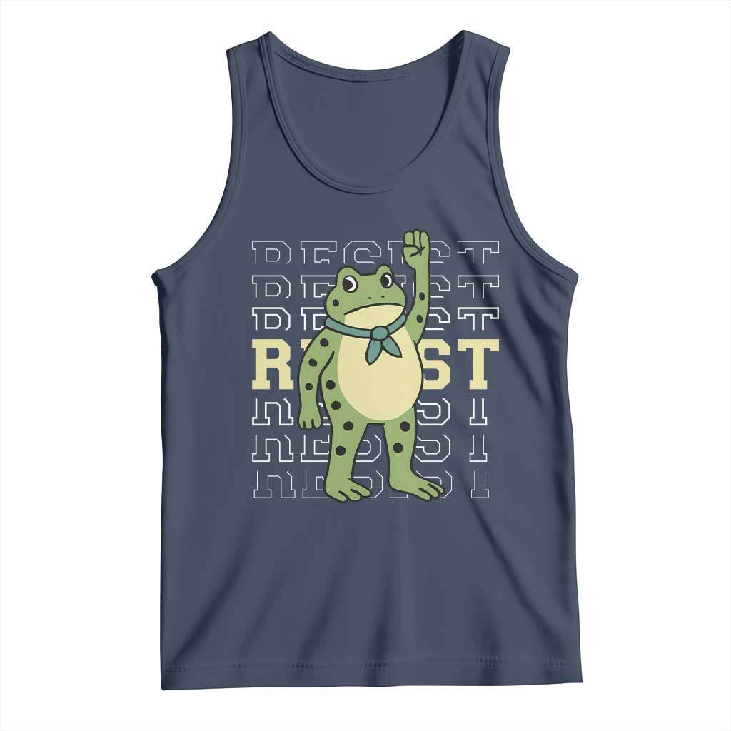 Resist Raised Fist Frog Tank Top Portland Protest Freedom Fighter - Wonder Print Shop