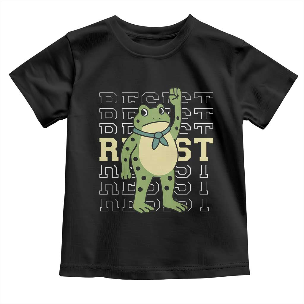 Resist Raised Fist Frog Toddler T Shirt Portland Protest Freedom Fighter - Wonder Print Shop