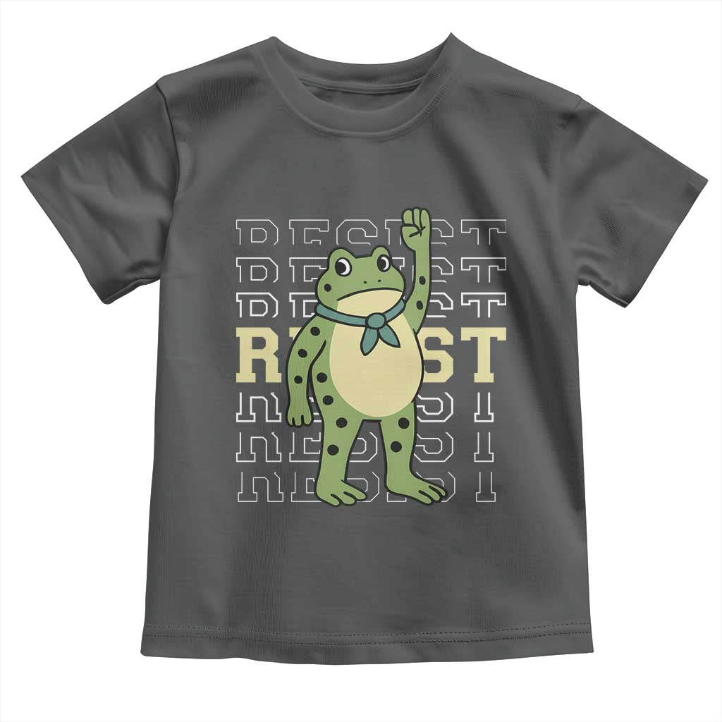 Resist Raised Fist Frog Toddler T Shirt Portland Protest Freedom Fighter - Wonder Print Shop