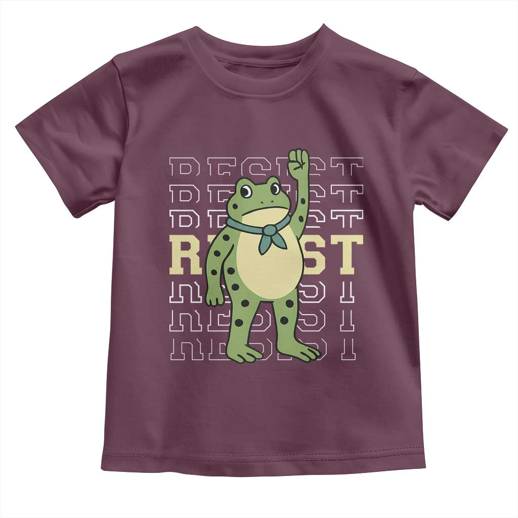 Resist Raised Fist Frog Toddler T Shirt Portland Protest Freedom Fighter - Wonder Print Shop