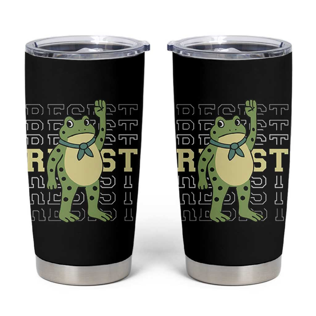 Resist Raised Fist Frog Tumbler Cup Portland Protest Freedom Fighter - Wonder Print Shop