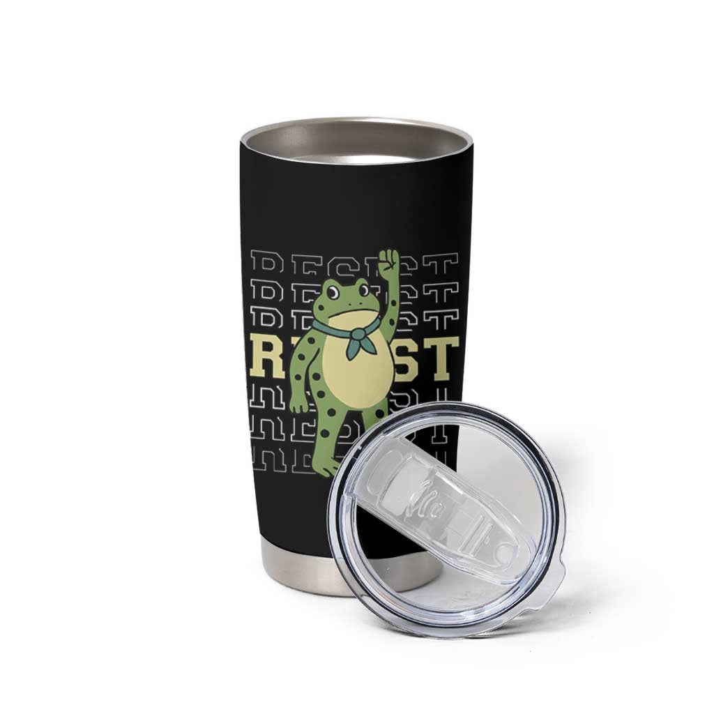 Resist Raised Fist Frog Tumbler Cup Portland Protest Freedom Fighter - Wonder Print Shop