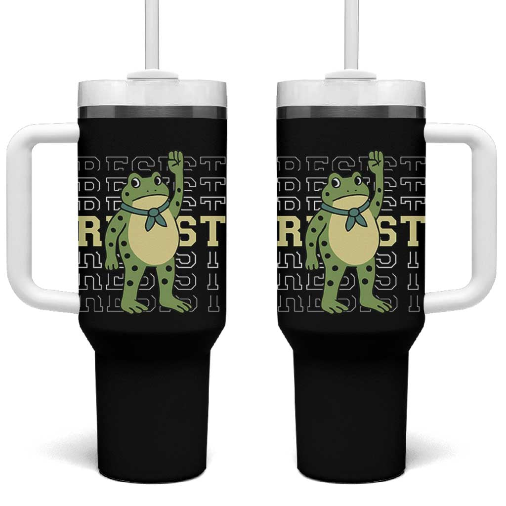 Resist Raised Fist Frog Tumbler With Handle Portland Protest Freedom Fighter - Wonder Print Shop