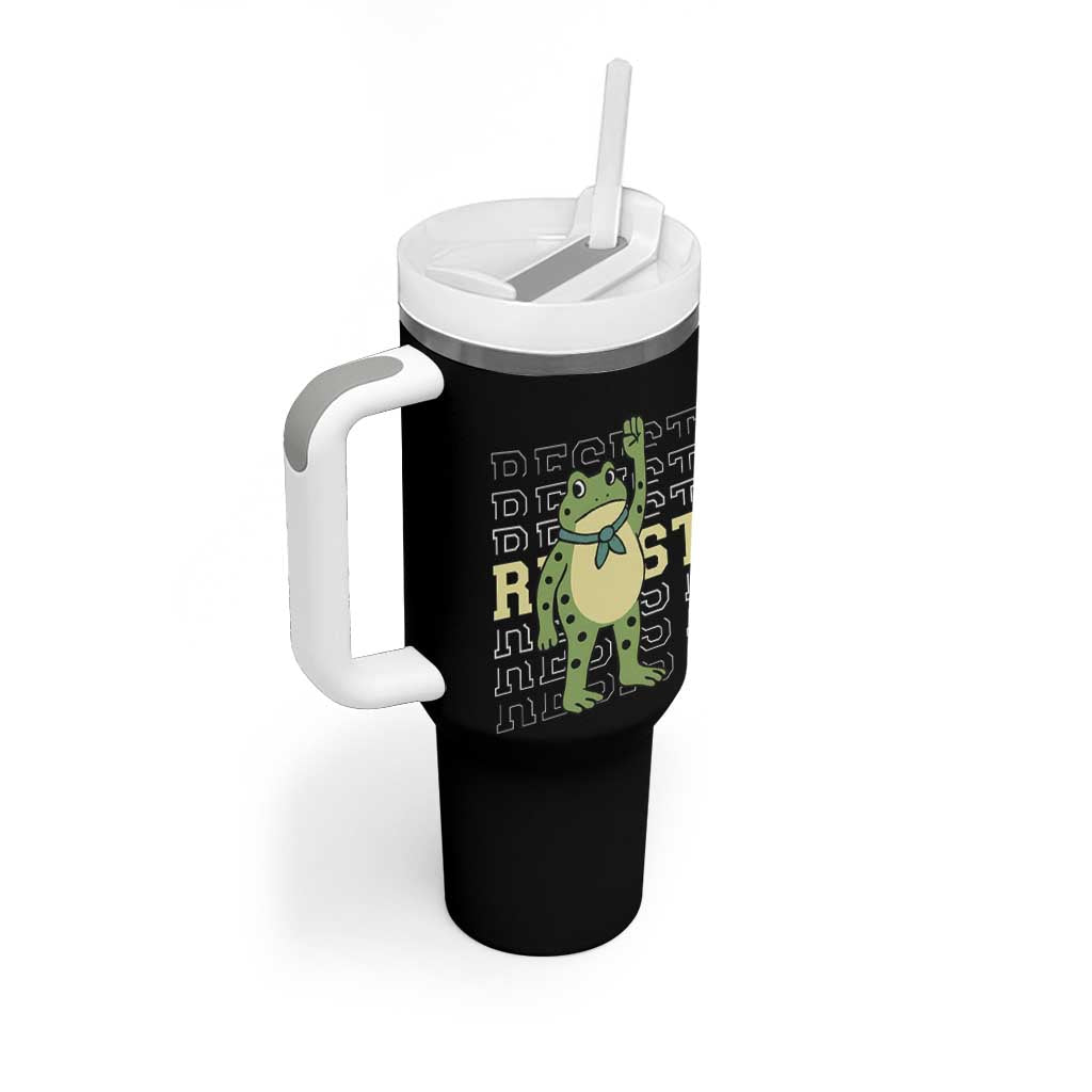 Resist Raised Fist Frog Tumbler With Handle Portland Protest Freedom Fighter - Wonder Print Shop