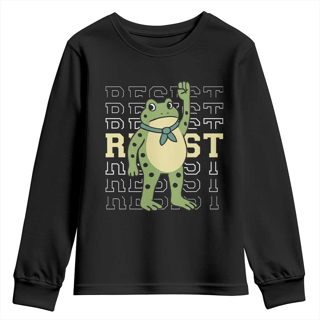 Resist Raised Fist Frog Youth Sweatshirt Portland Protest Freedom Fighter - Wonder Print Shop