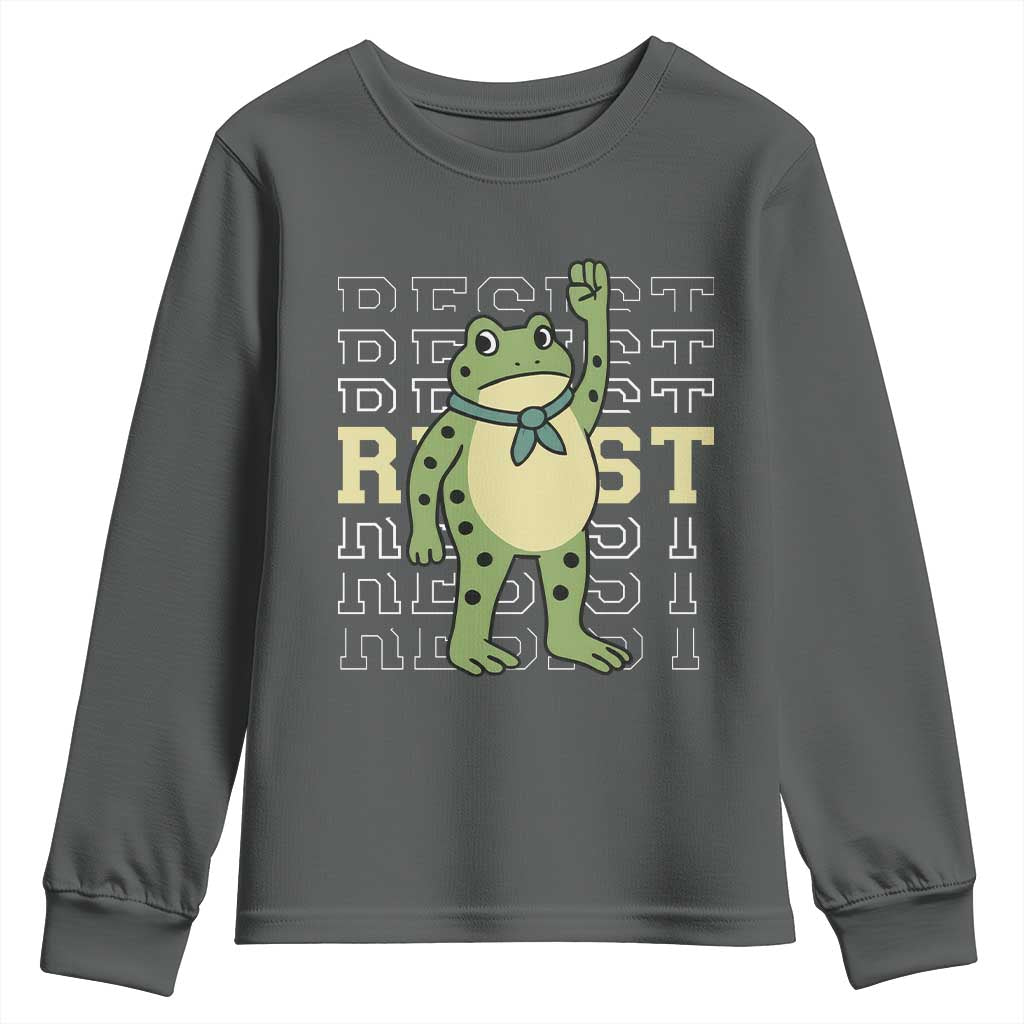 Resist Raised Fist Frog Youth Sweatshirt Portland Protest Freedom Fighter - Wonder Print Shop