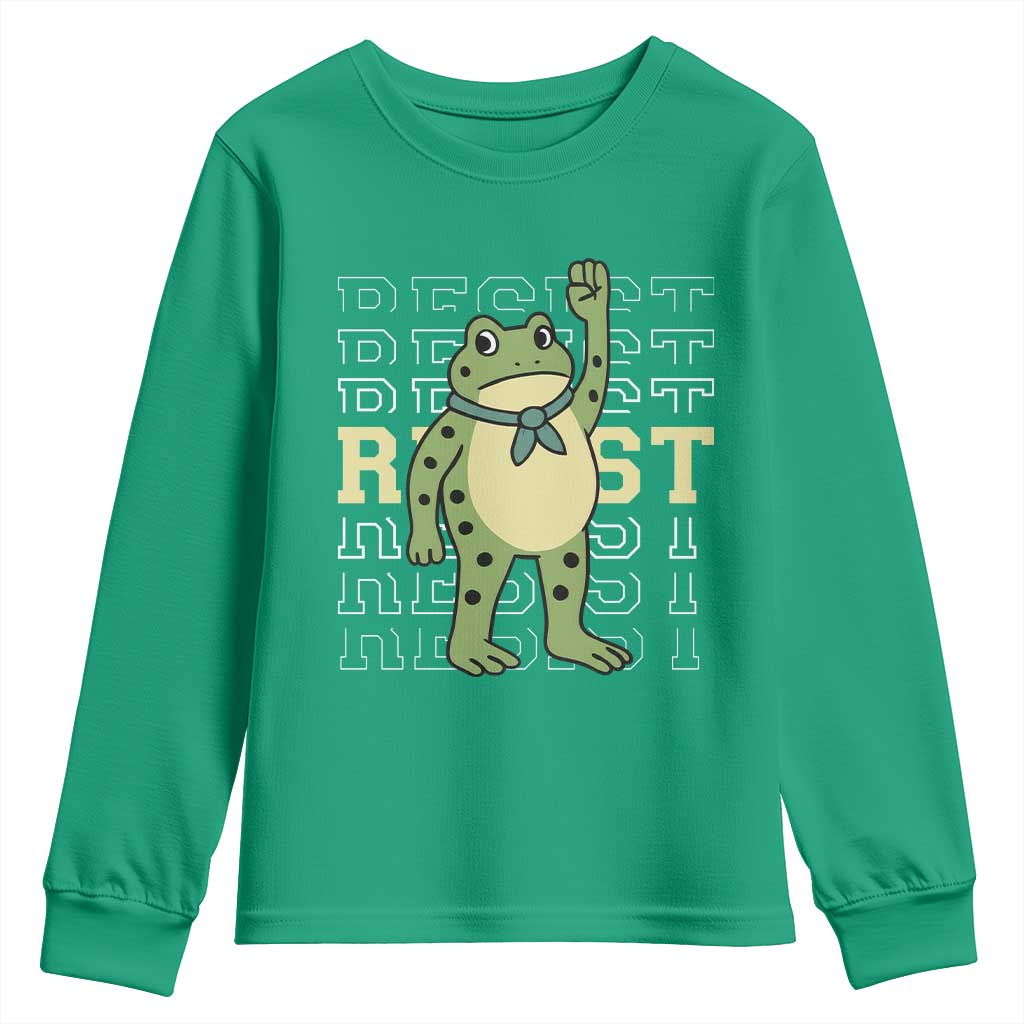 Resist Raised Fist Frog Youth Sweatshirt Portland Protest Freedom Fighter - Wonder Print Shop