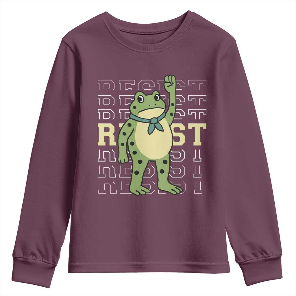 Resist Raised Fist Frog Youth Sweatshirt Portland Protest Freedom Fighter - Wonder Print Shop