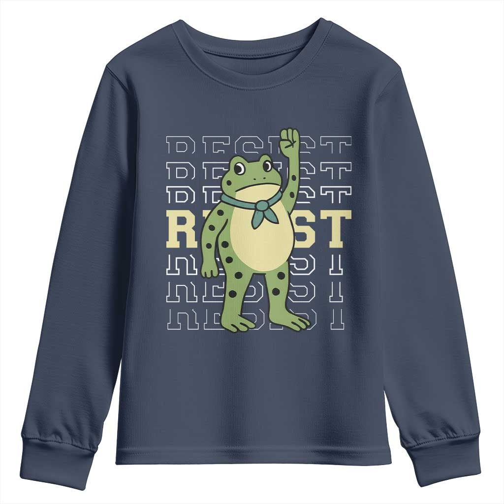 Resist Raised Fist Frog Youth Sweatshirt Portland Protest Freedom Fighter - Wonder Print Shop