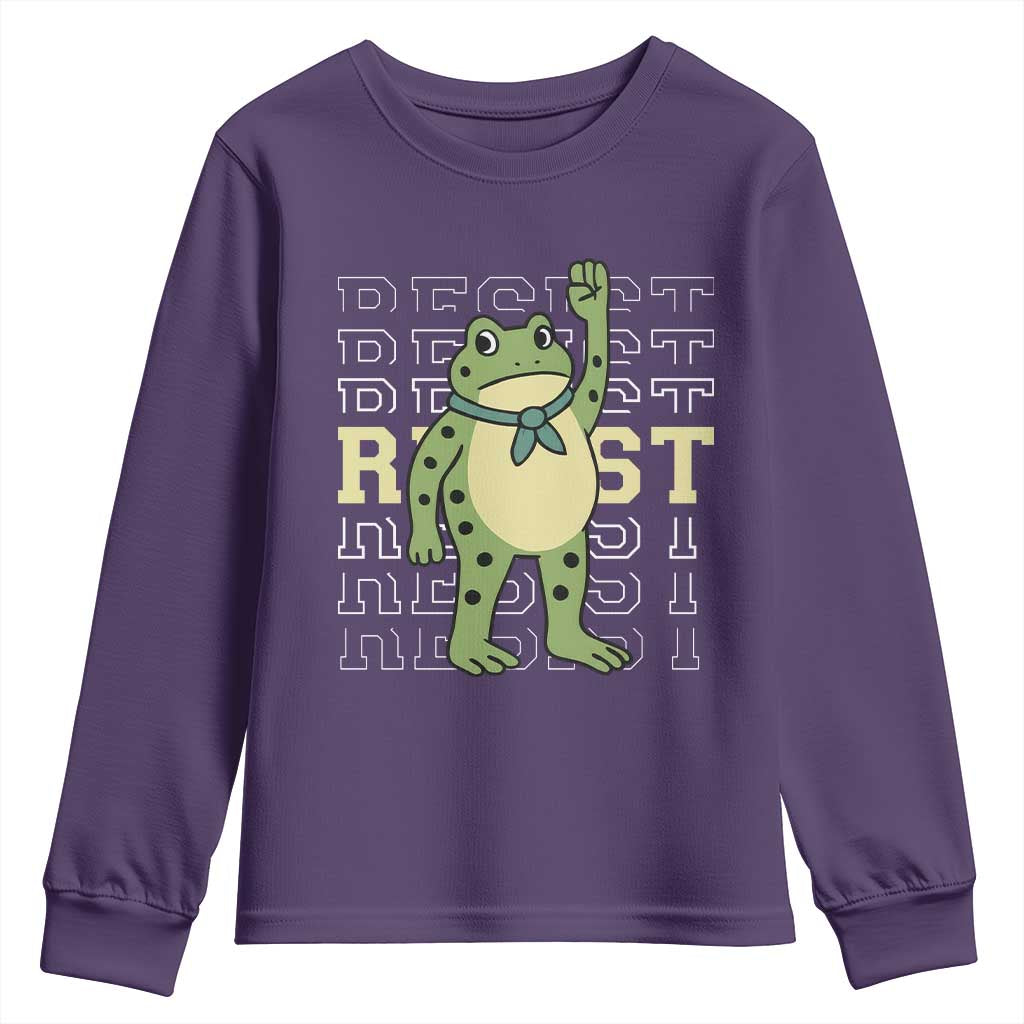 Resist Raised Fist Frog Youth Sweatshirt Portland Protest Freedom Fighter - Wonder Print Shop