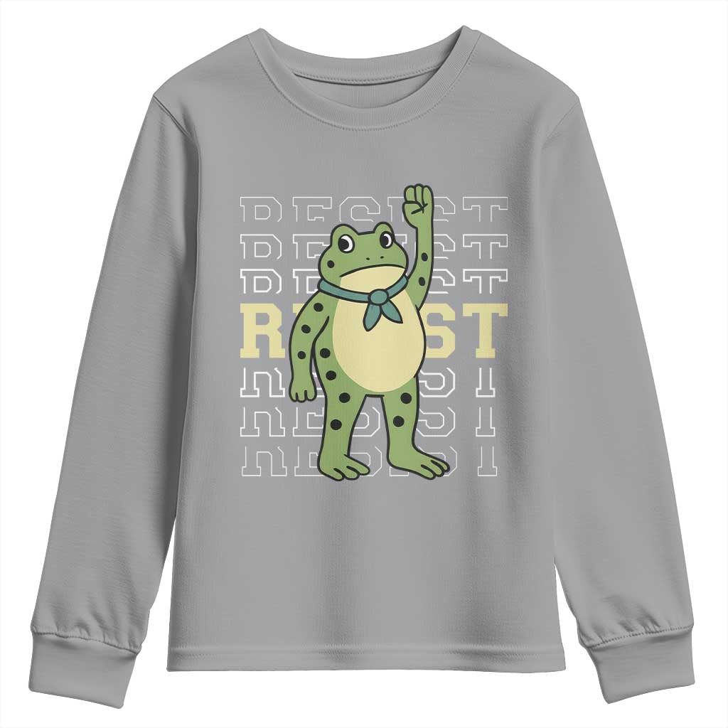 Resist Raised Fist Frog Youth Sweatshirt Portland Protest Freedom Fighter - Wonder Print Shop