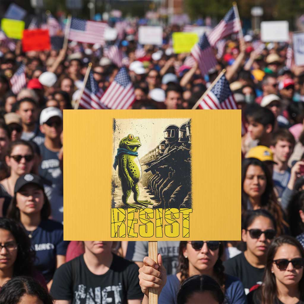 Resist Frog Protest Sign Stand Against Free Portland Protest - Wonder Print Shop