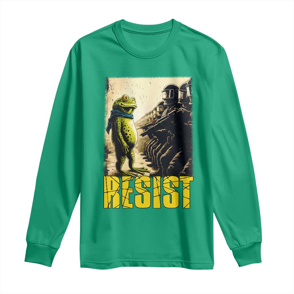 Resist Frog Long Sleeve Shirt Stand Against Free Portland Protest - Wonder Print Shop