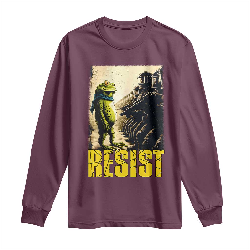 Resist Frog Long Sleeve Shirt Stand Against Free Portland Protest - Wonder Print Shop