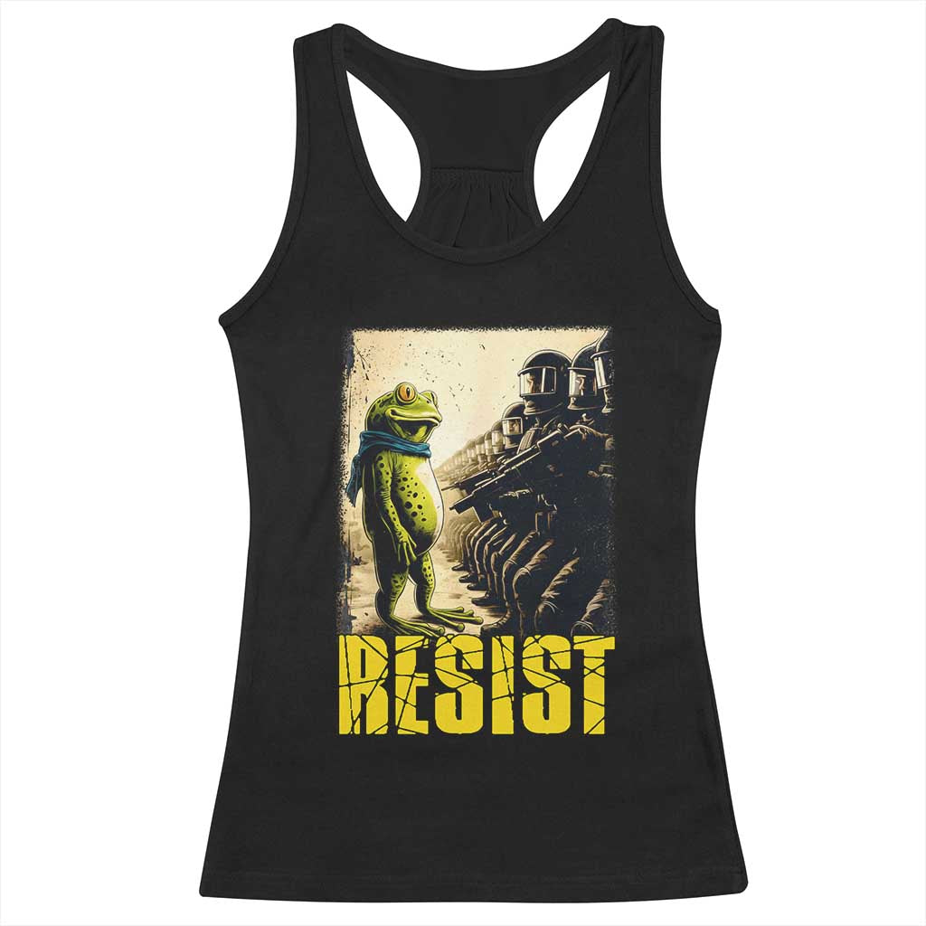 Resist Frog Racerback Tank Top Stand Against Free Portland Protest - Wonder Print Shop