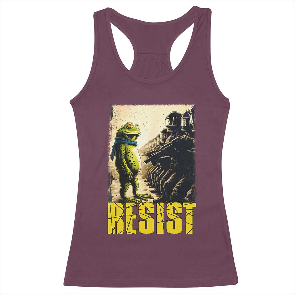 Resist Frog Racerback Tank Top Stand Against Free Portland Protest - Wonder Print Shop