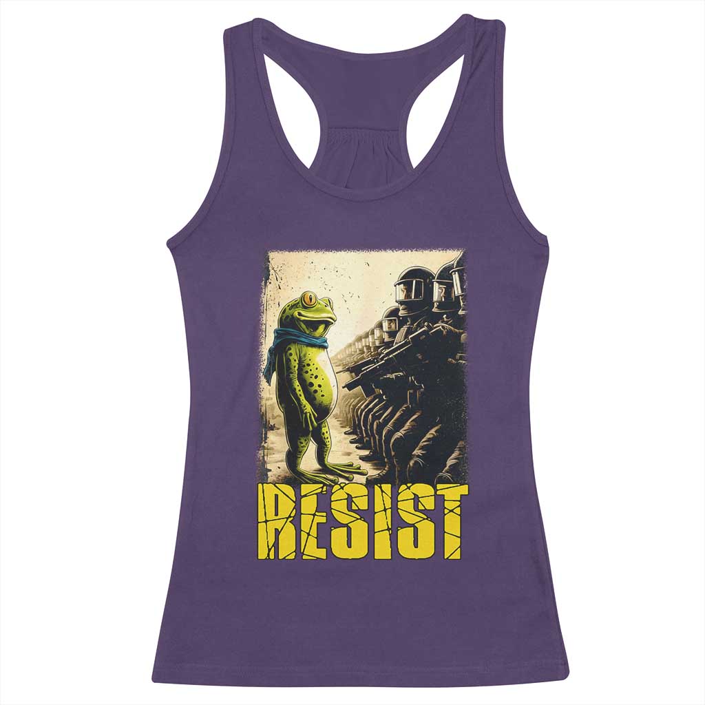Resist Frog Racerback Tank Top Stand Against Free Portland Protest - Wonder Print Shop