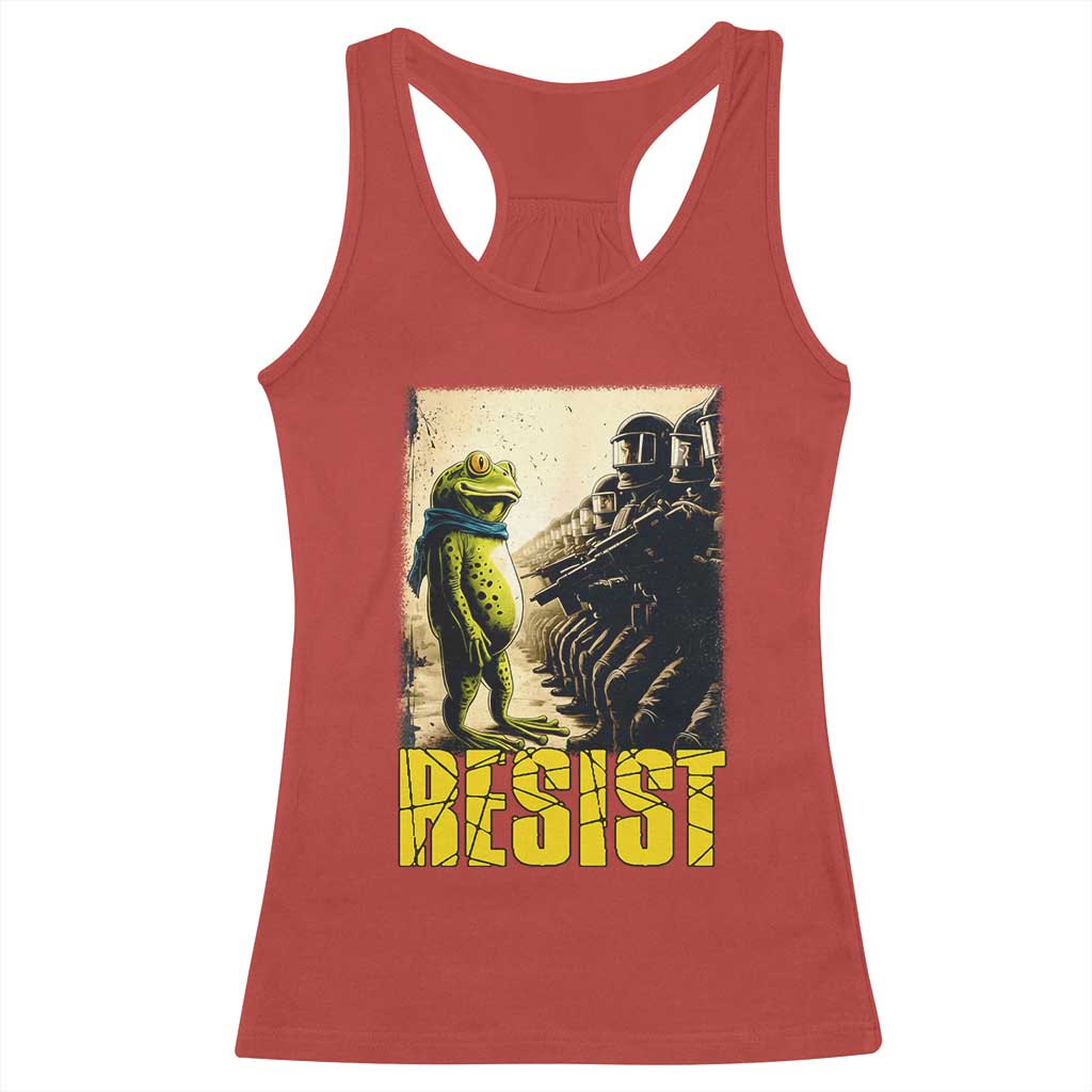Resist Frog Racerback Tank Top Stand Against Free Portland Protest - Wonder Print Shop