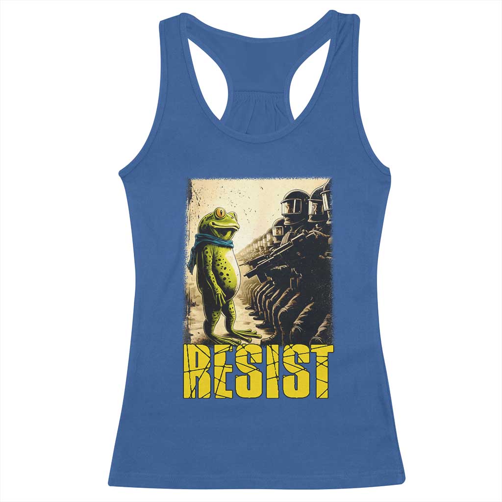 Resist Frog Racerback Tank Top Stand Against Free Portland Protest - Wonder Print Shop