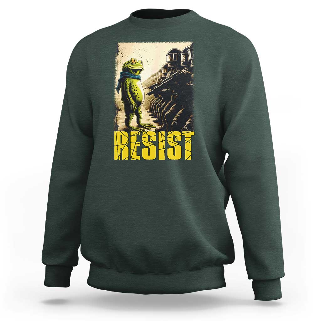 Resist Frog Sweatshirt Stand Against Free Portland Protest - Wonder Print Shop
