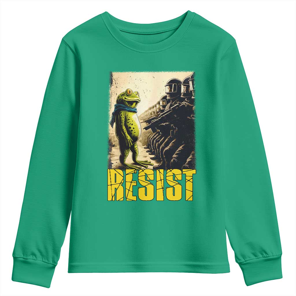 Resist Frog Youth Sweatshirt Stand Against Free Portland Protest - Wonder Print Shop