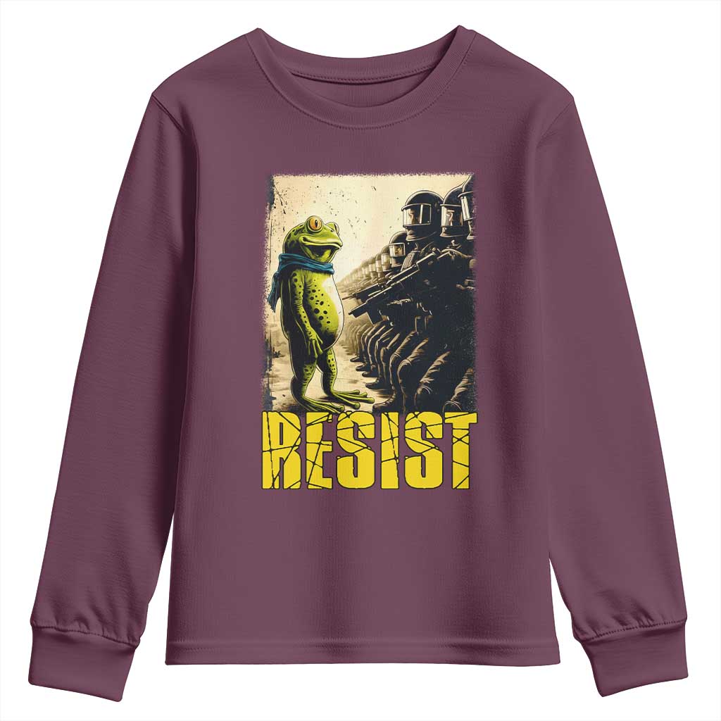 Resist Frog Youth Sweatshirt Stand Against Free Portland Protest - Wonder Print Shop