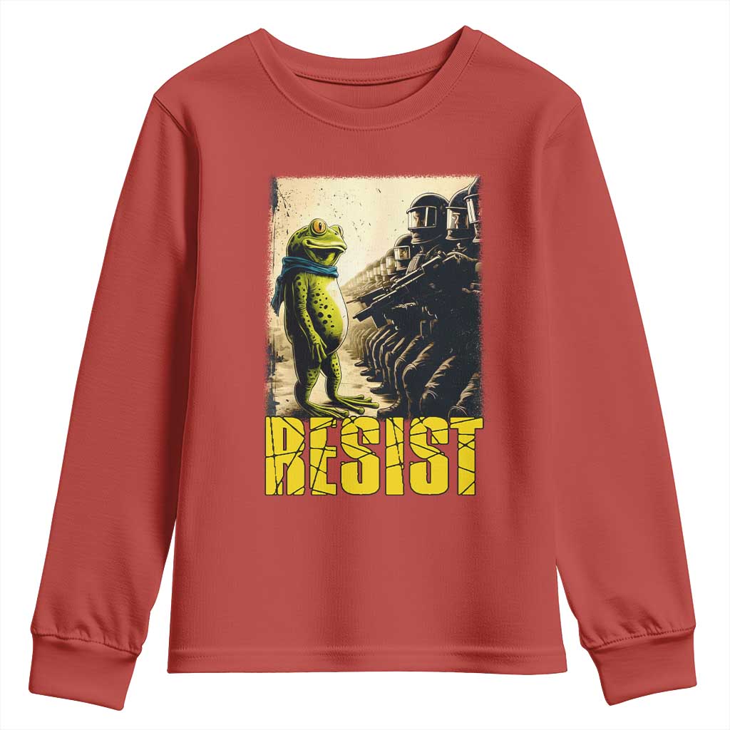 Resist Frog Youth Sweatshirt Stand Against Free Portland Protest - Wonder Print Shop
